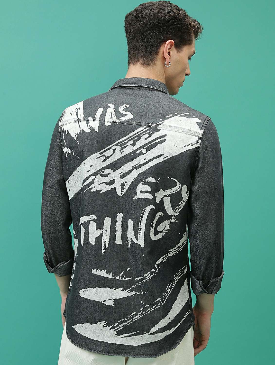 men grey collared neck casual shirts - 21486914 -  Standard Image - 3