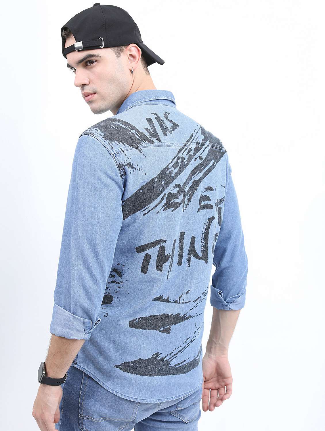 men light blue collared neck casual shirts - 21486915 -  Standard Image - 3