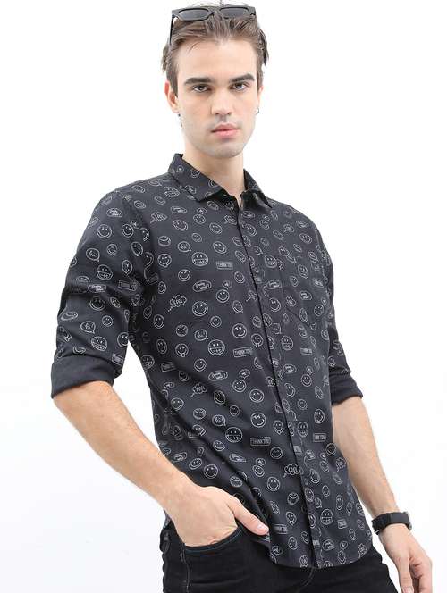 men black collared neck casual shirts - 21486917 -  Standard Image - 0