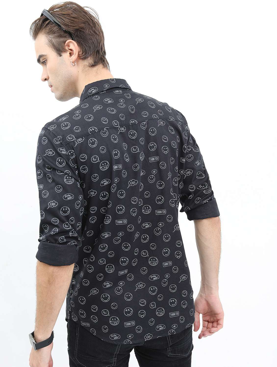 men black collared neck casual shirts - 21486917 -  Standard Image - 3