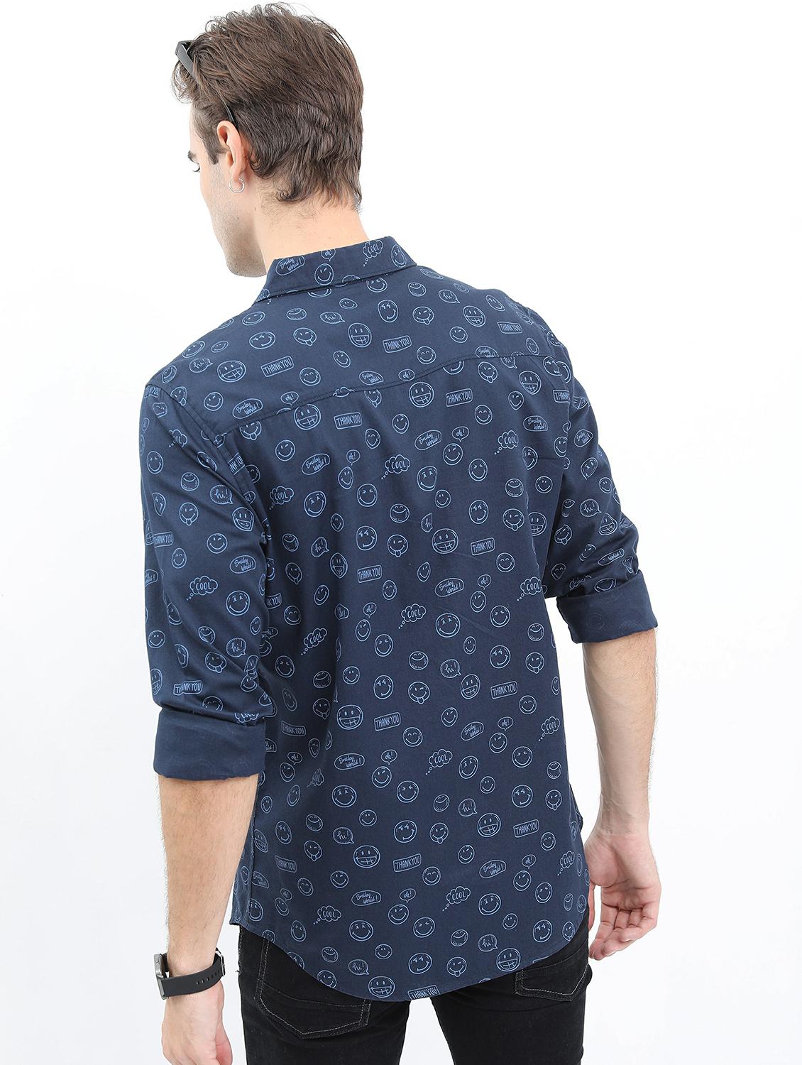 men blue collared neck casual shirts - 21486918 - Standard Image - 3