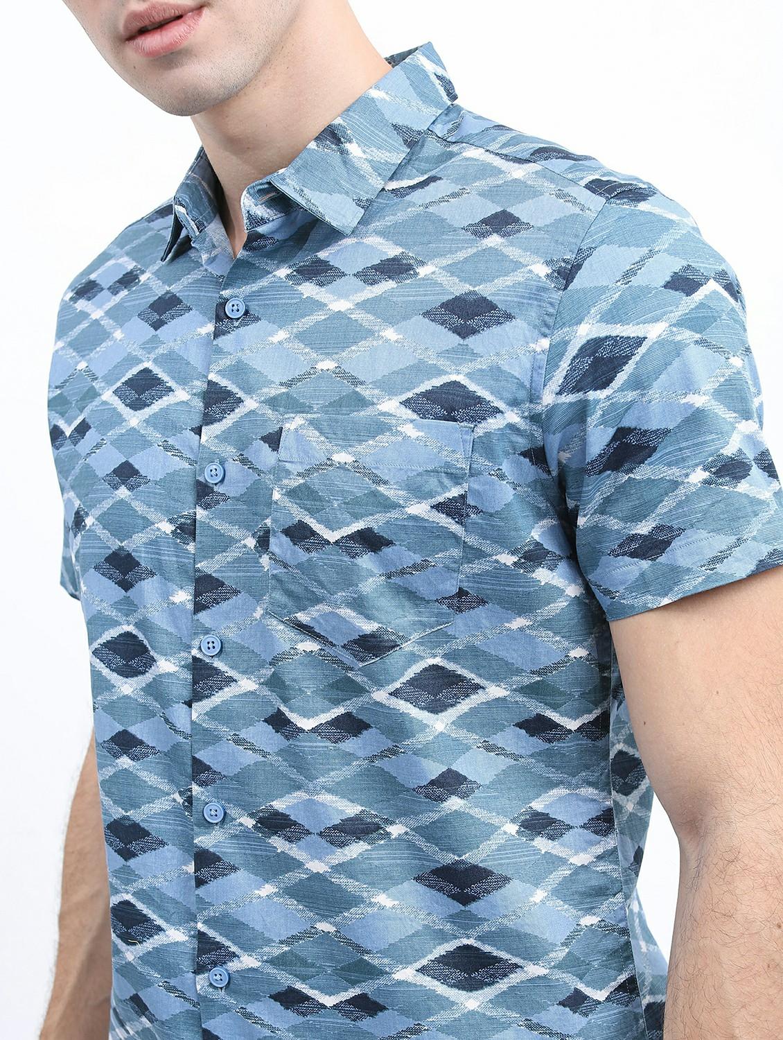 men light blue collared neck casual shirts - 21486921 - Standard Image - 5