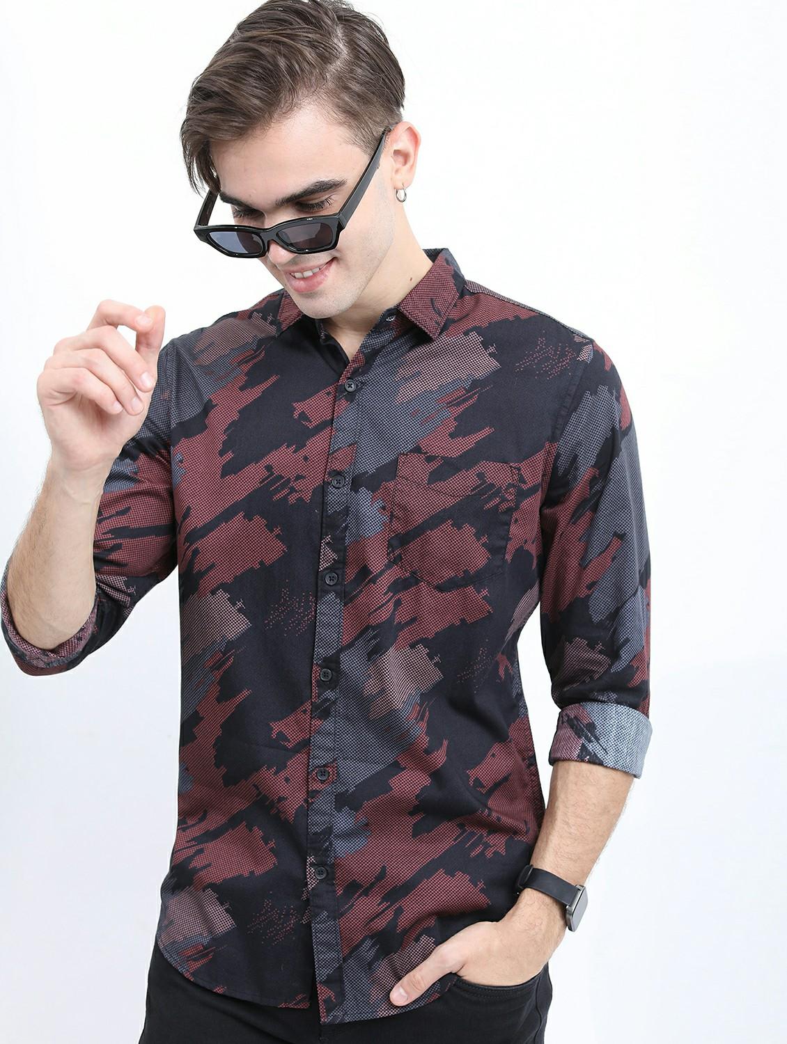 men black collared neck casual shirts - 21486922 - Zoom Image - 0