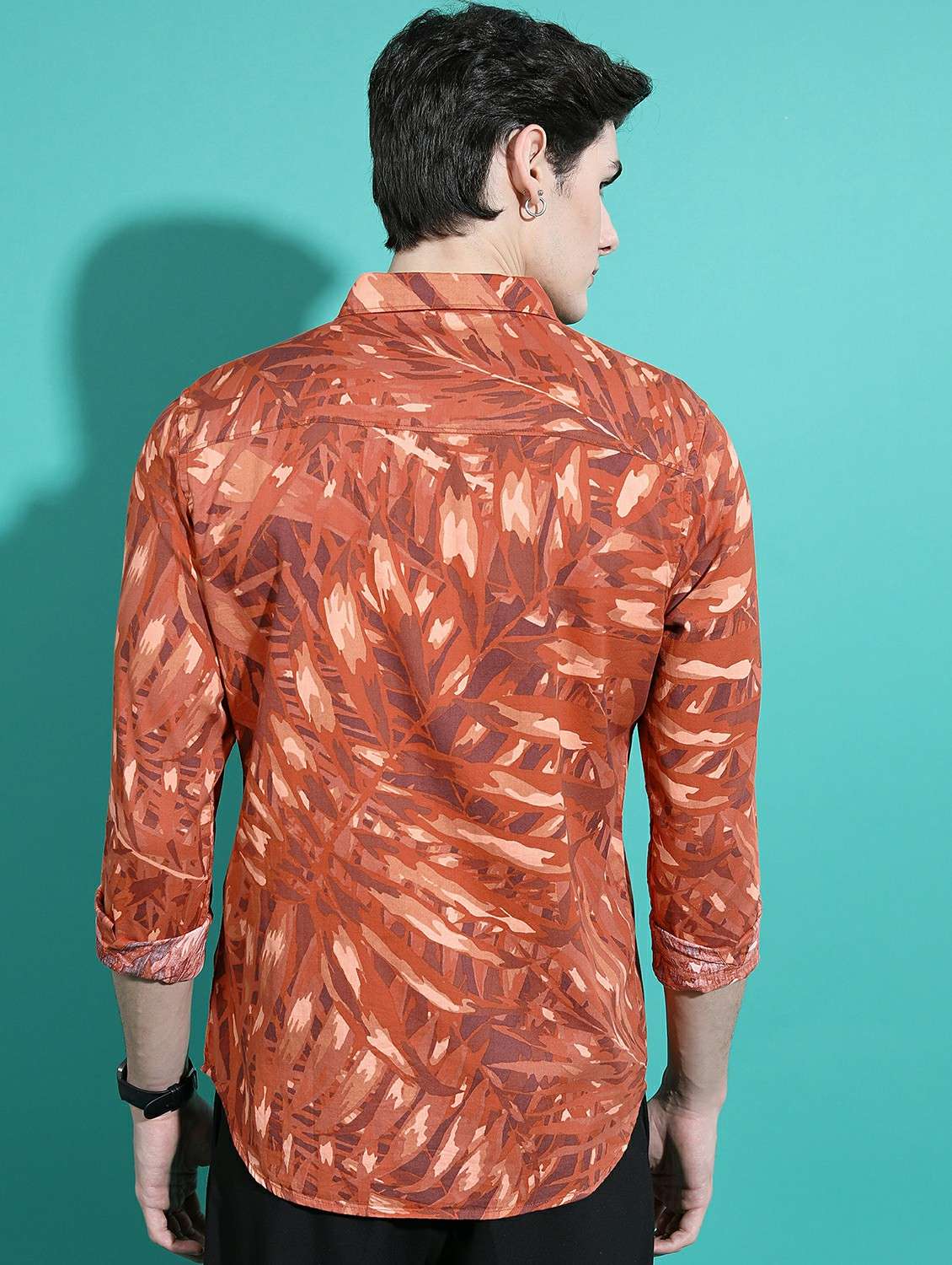 men brown collared neck casual shirts - 21486927 -  Standard Image - 3