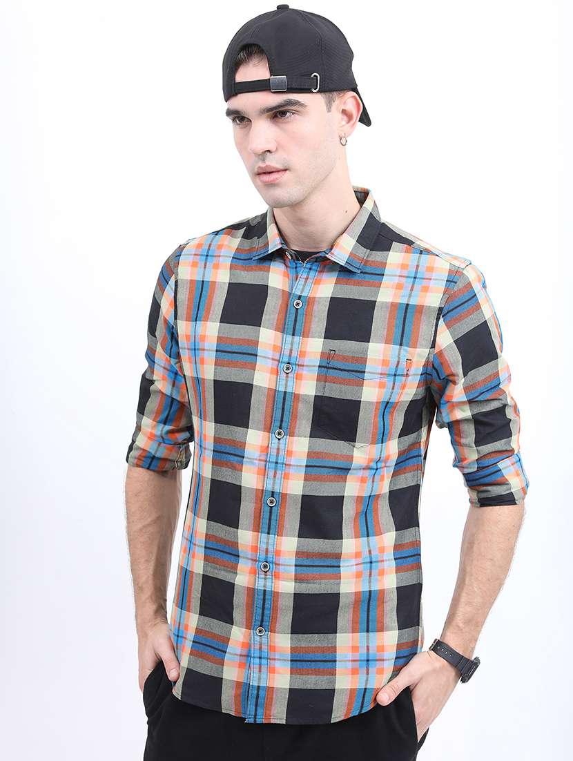 men printed collared casual shirt