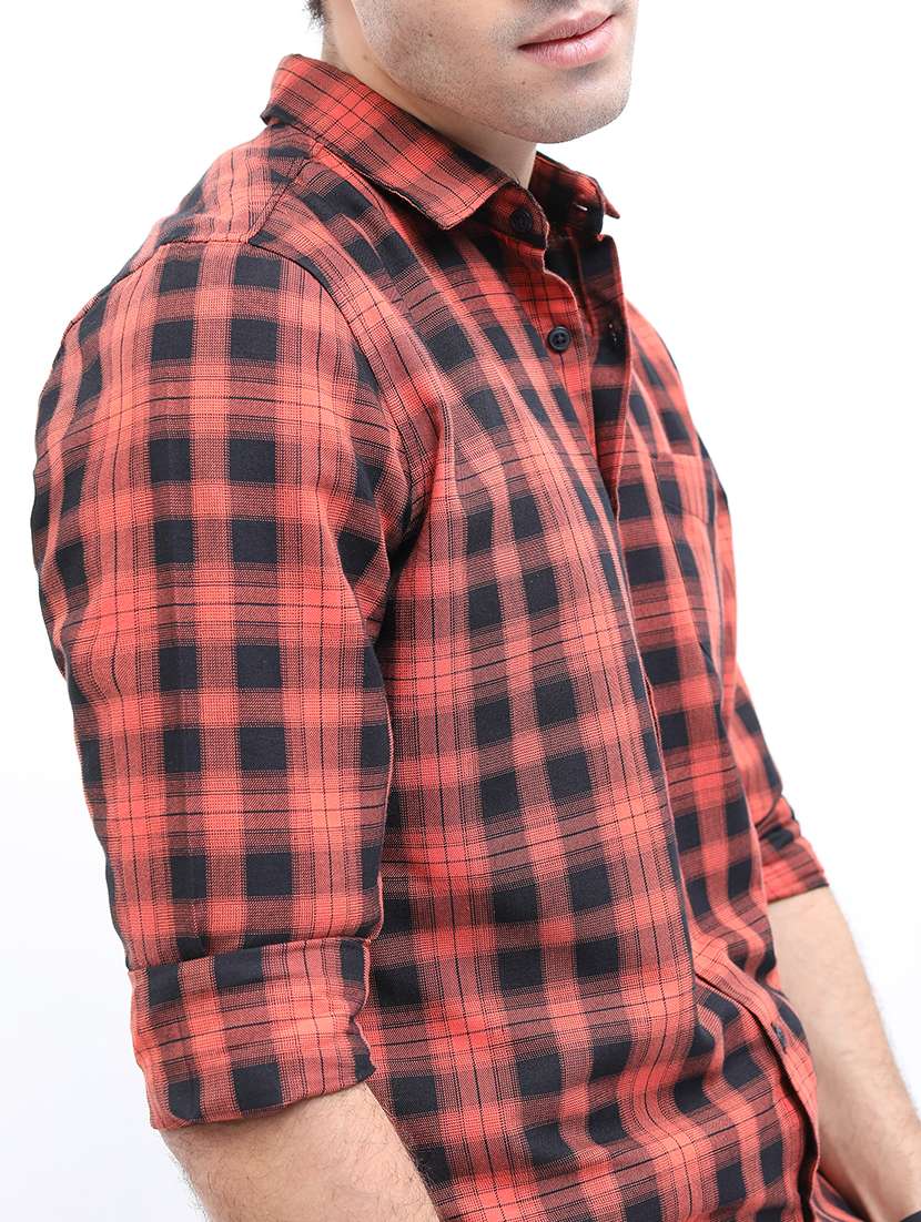 men long sleeved checkered casual shirt - 21486951 -  Standard Image - 5