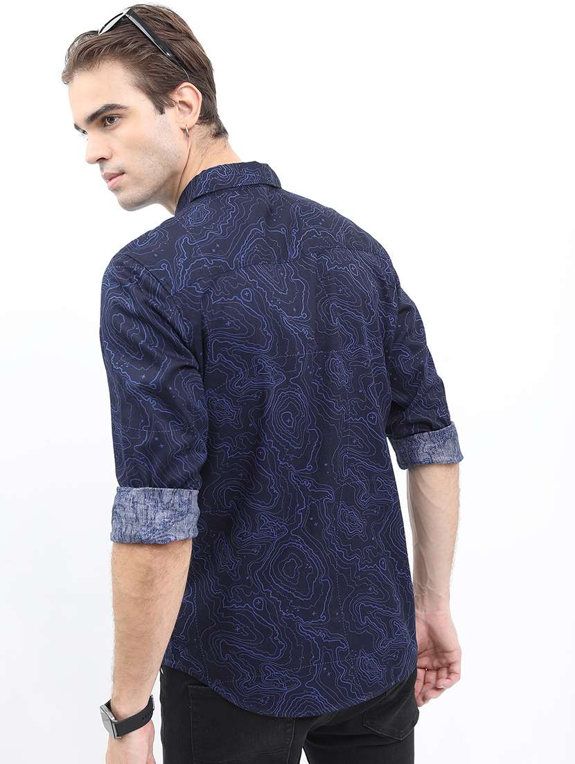 men long sleeved printed casual shirt - 21486965 -  Standard Image - 3