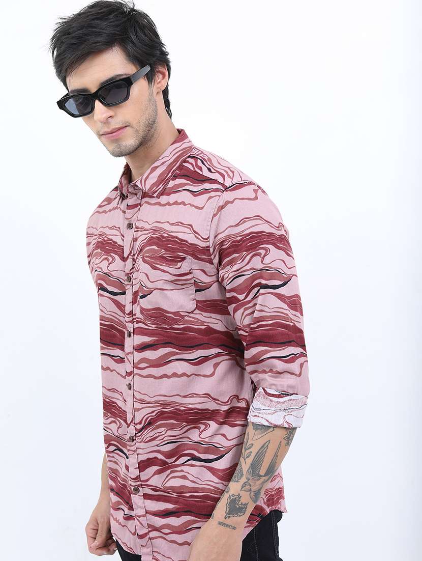 men printed collared casual shirt - 21486972 - Zoom Image - 0