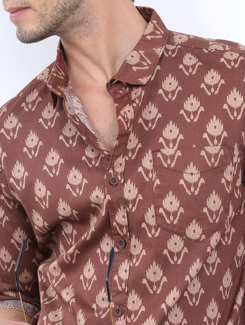 men printed collared casual shirt - 21486974 - Standard Image - 5