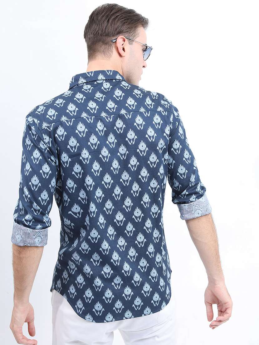 men printed collared casual shirt - 21486975 - Standard Image - 3