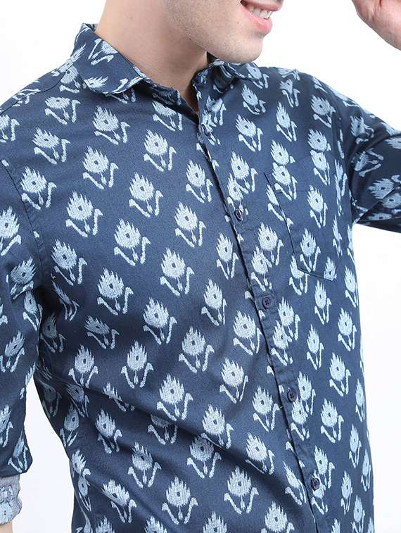 men printed collared casual shirt - 21486975 - Standard Image - 5
