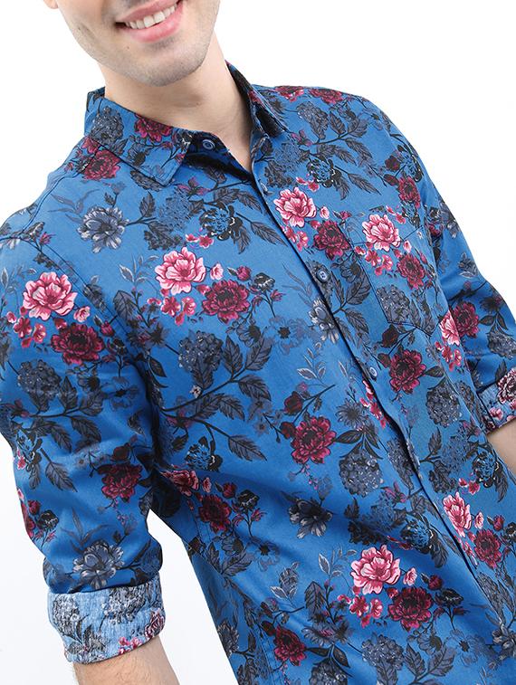 men printed collared casual shirt - 21486980 - Standard Image - 5
