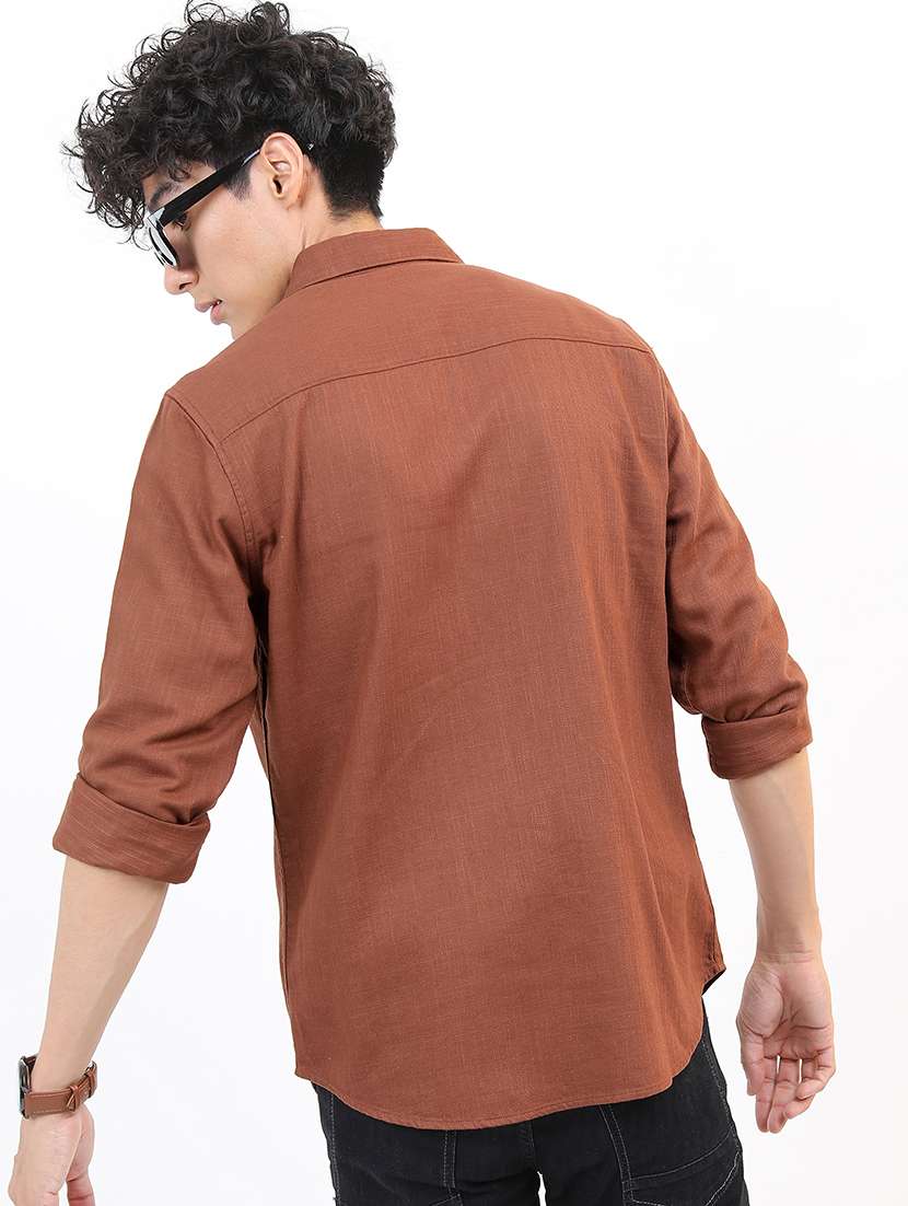 men solid collared casual shirt - 21486989 -  Standard Image - 3