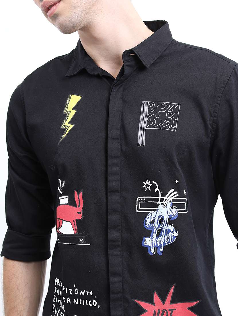 men printed collared casual shirt - 21487003 -  Standard Image - 5