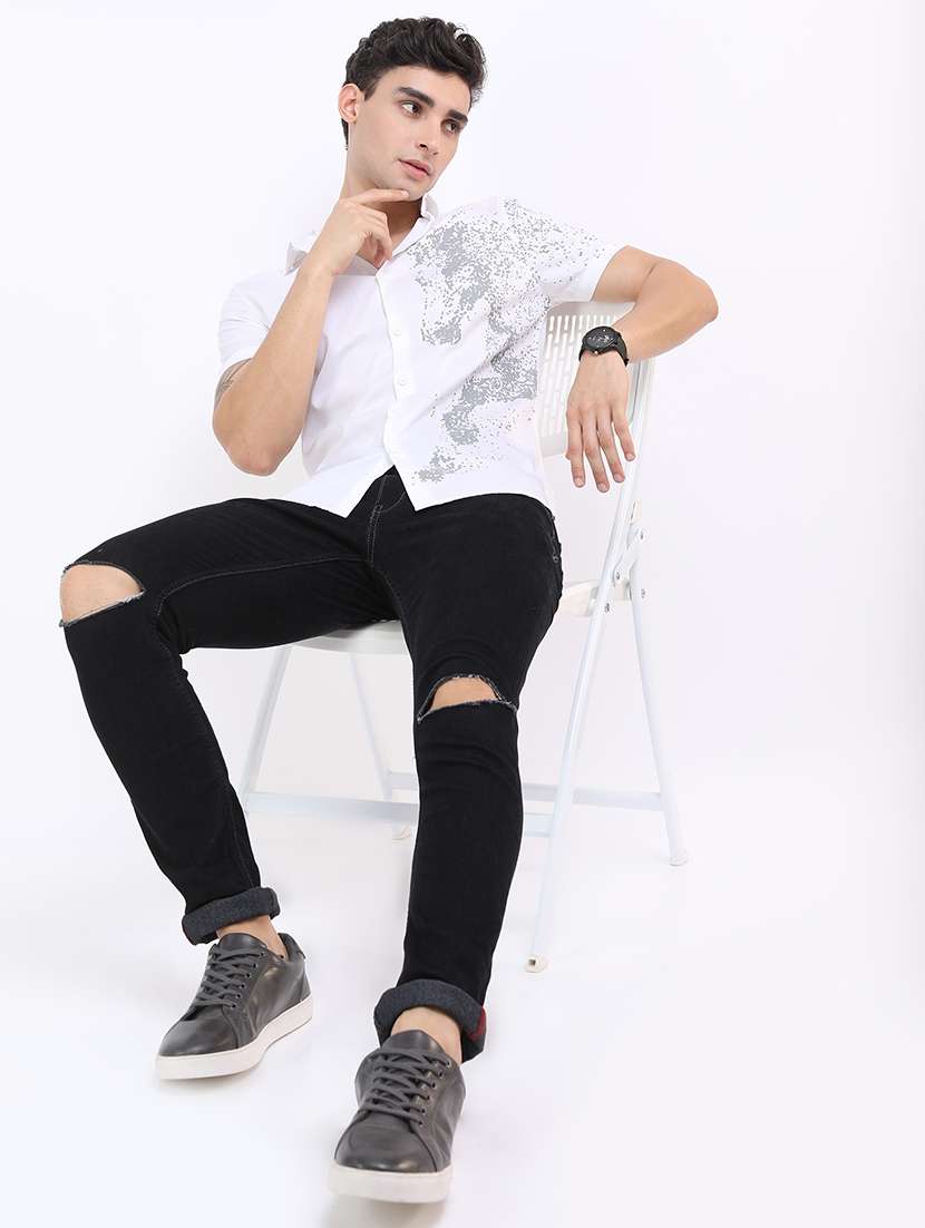 men printed collared casual shirt - 21487030 -  Standard Image - 5