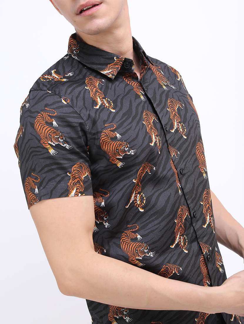 men printed collared casual shirt - 21487059 -  Standard Image - 5