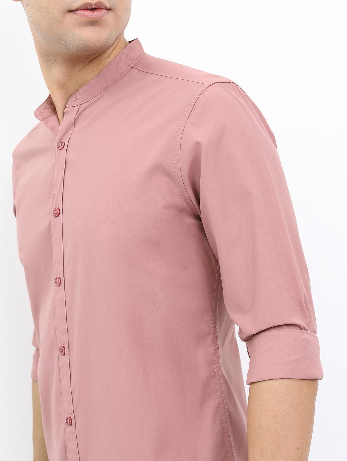 men mandarin neck solid casual shirt - 21487078 - Standard Image - 5