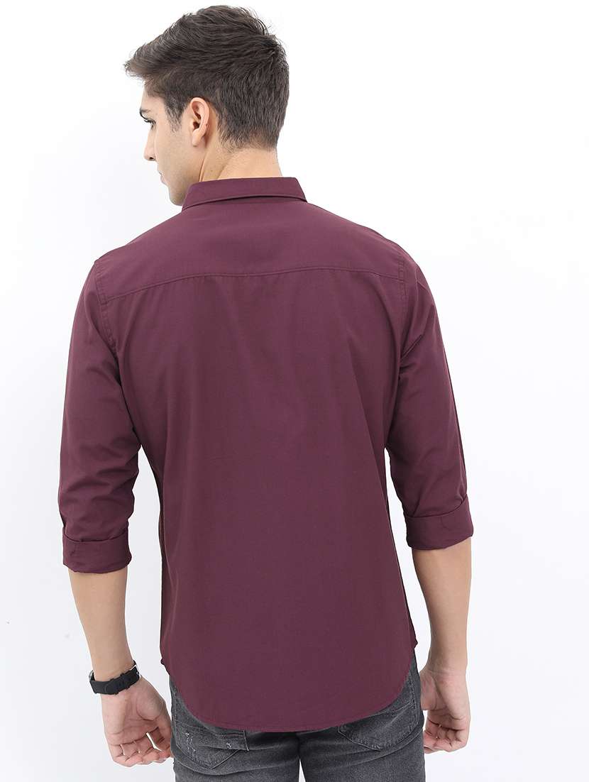 men solid collared casual wear shirt - 21487079 -  Standard Image - 3