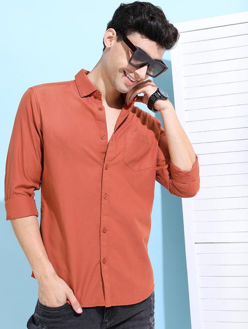 men solid collared casual wear shirt - 21487083 - Standard Image - 0