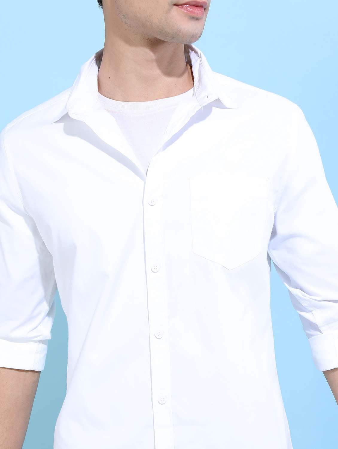 men solid collared casual wear shirt - 21487088 -  Standard Image - 5