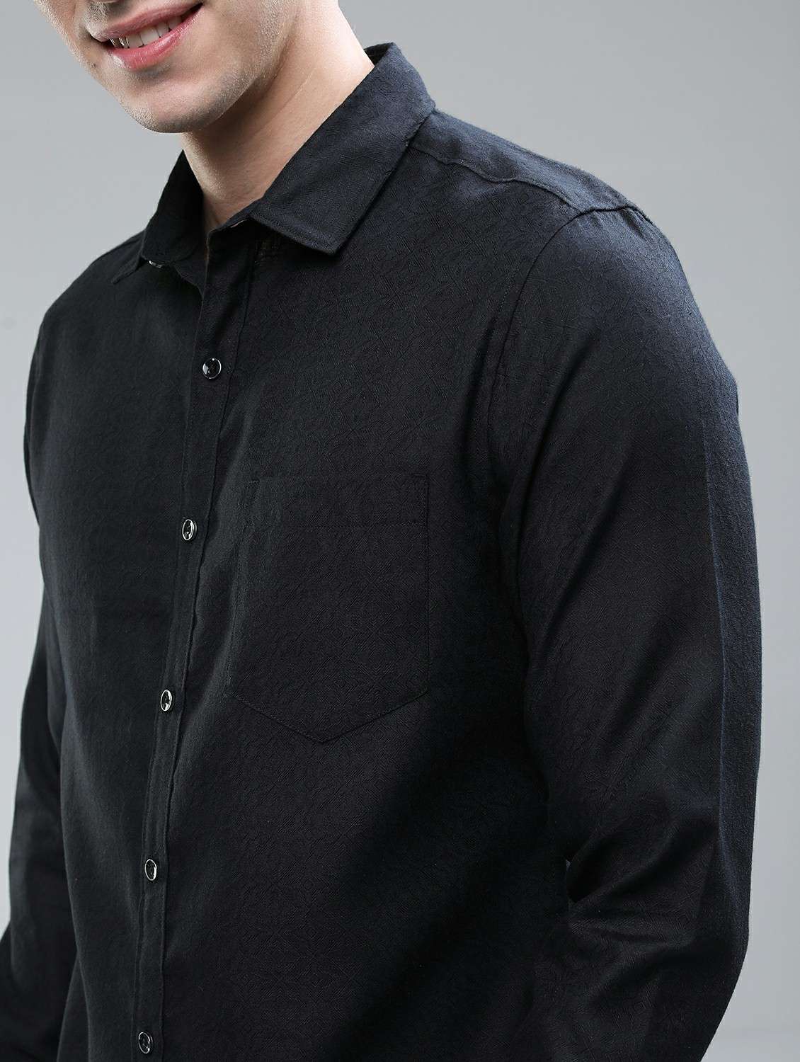 men black collared neck casual shirts - 21487101 -  Standard Image - 5