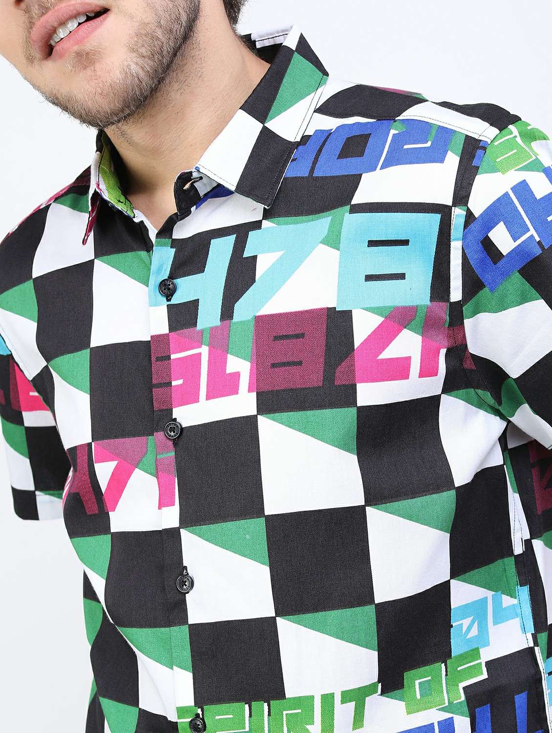 men collared printed casual shirt - 21487105 -  Standard Image - 5