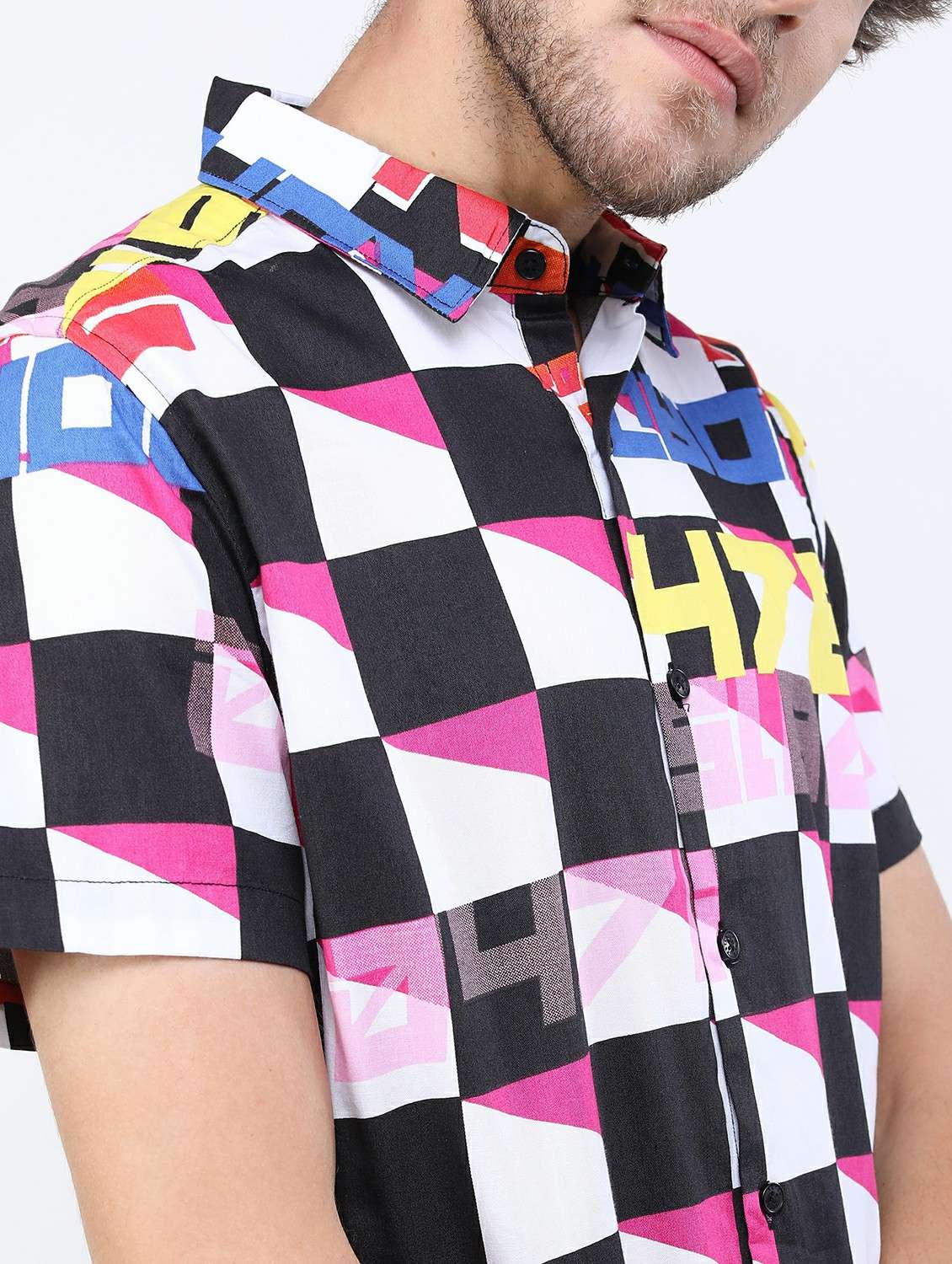 men collared printed casual shirt - 21487108 -  Standard Image - 5