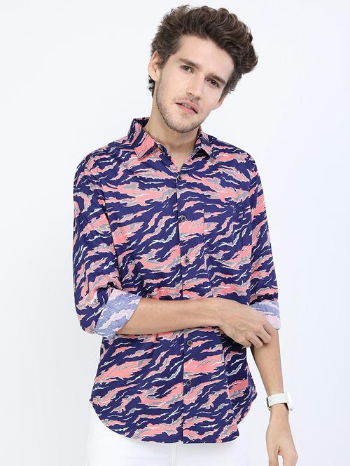 men collared printed casual shirt - 21487113 - Standard Image - 0