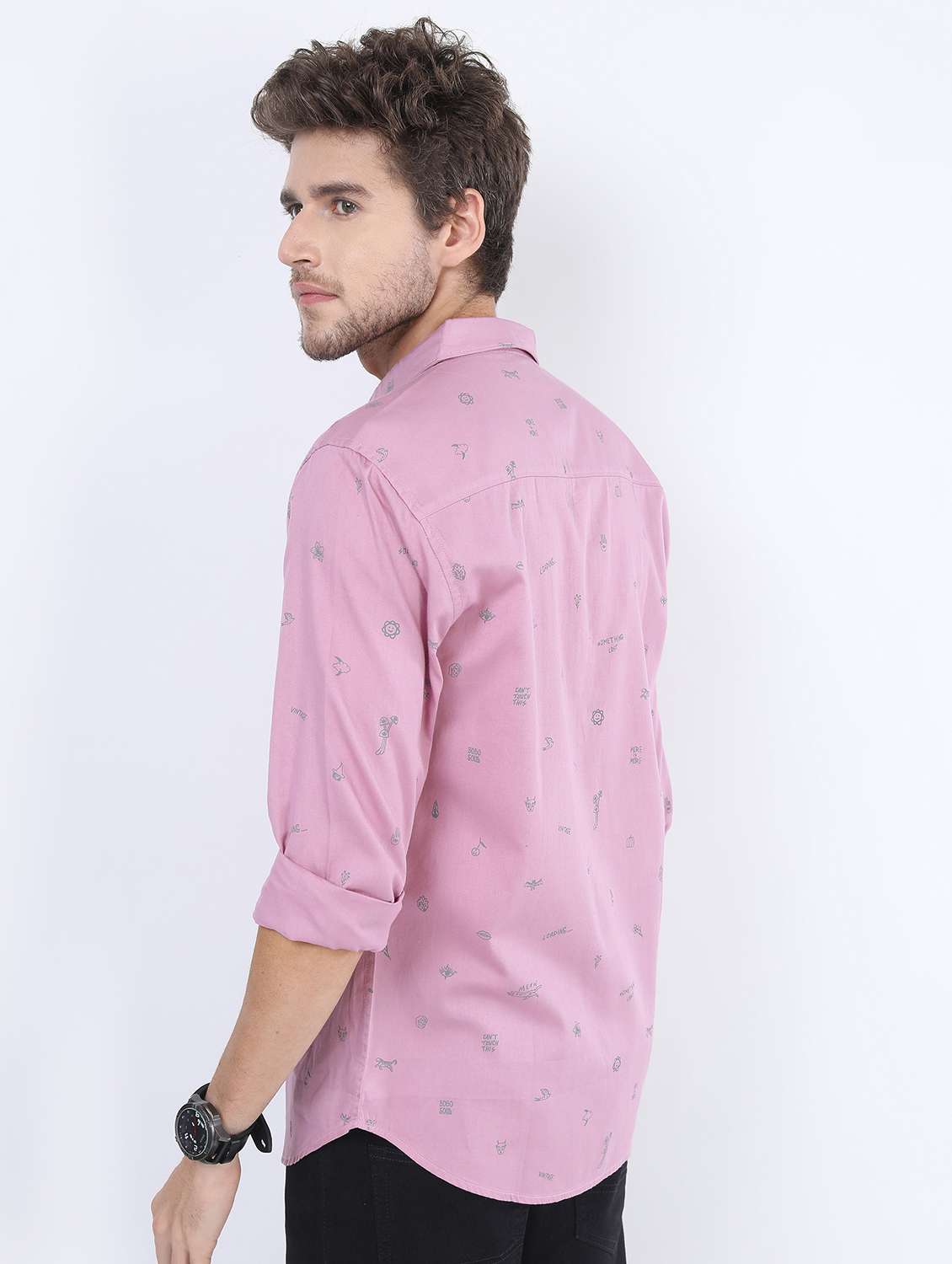 men collared long sleeve casual shirts - 21487118 - Standard Image - 3