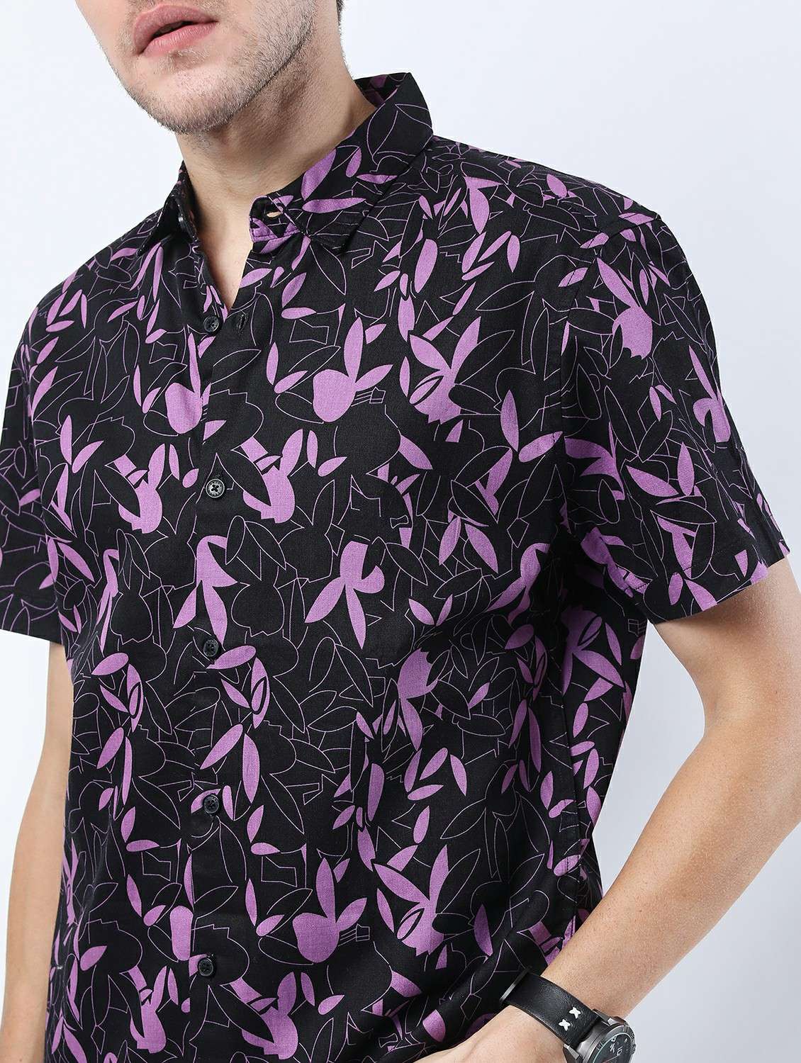 men collared printed casual shirt - 21487125 -  Standard Image - 5