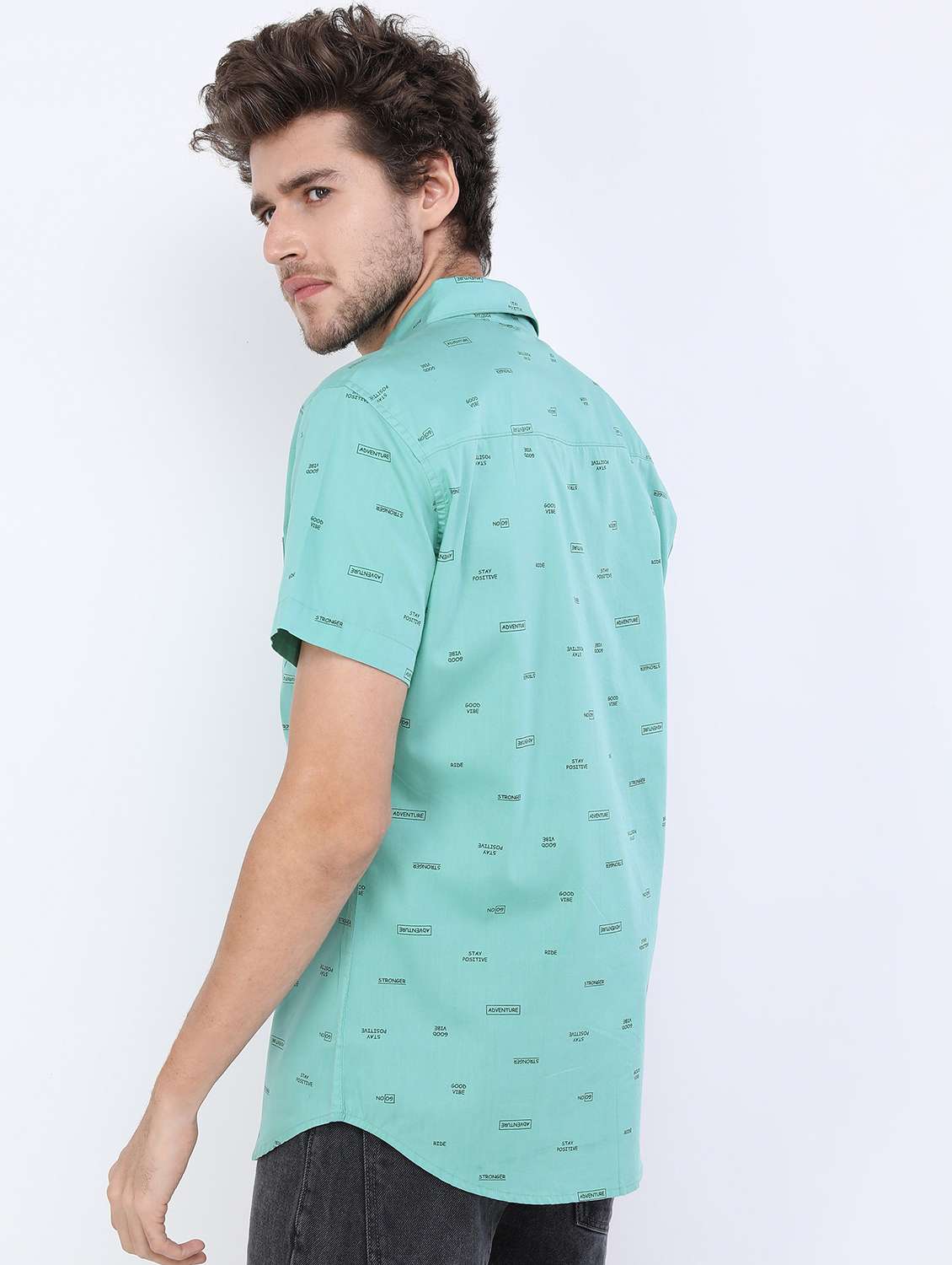 men collared printed casual shirt - 21487128 -  Standard Image - 3