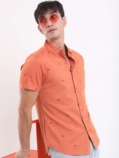 men collared printed casual shirt - 21487134 -  Standard Image - 0