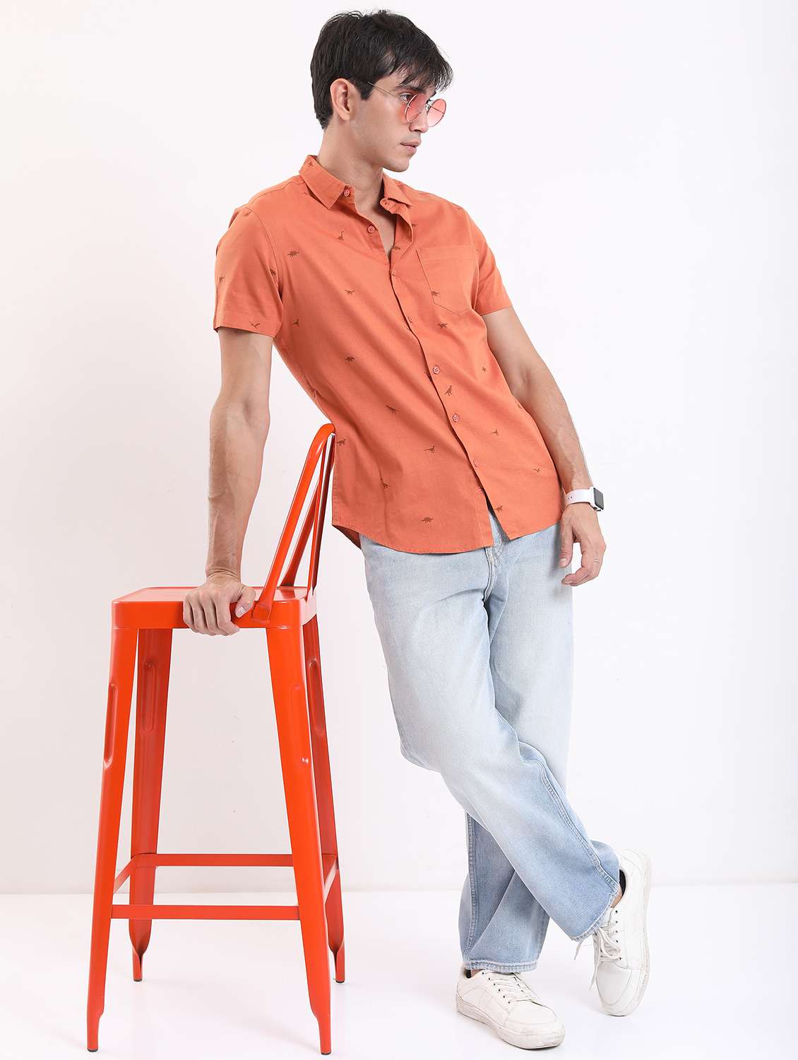 men collared printed casual shirt - 21487134 -  Standard Image - 3