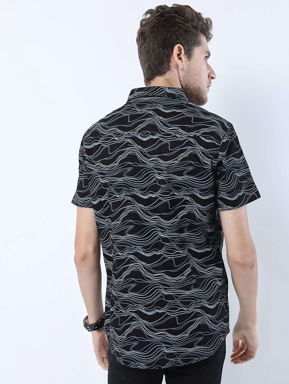 men collared printed casual shirt - 21487137 -  Standard Image - 3