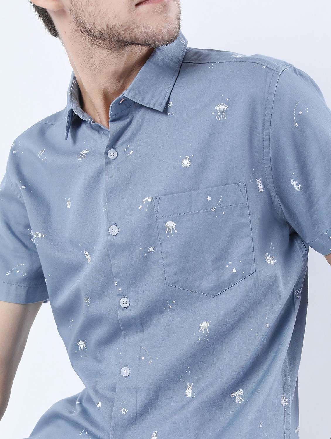 men collared printed casual shirt - 21487139 -  Standard Image - 5