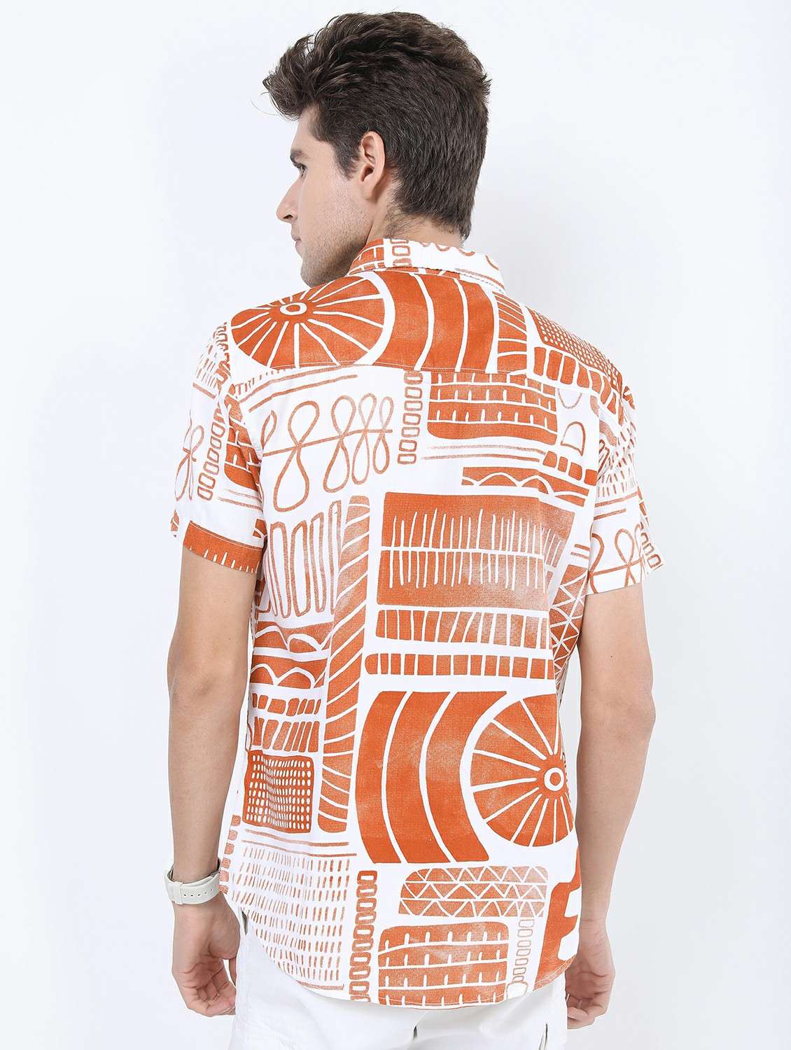 men collared printed casual shirt - 21487140 -  Standard Image - 3