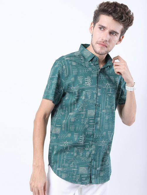 men collared printed casual shirt - 21487141 -  Standard Image - 0