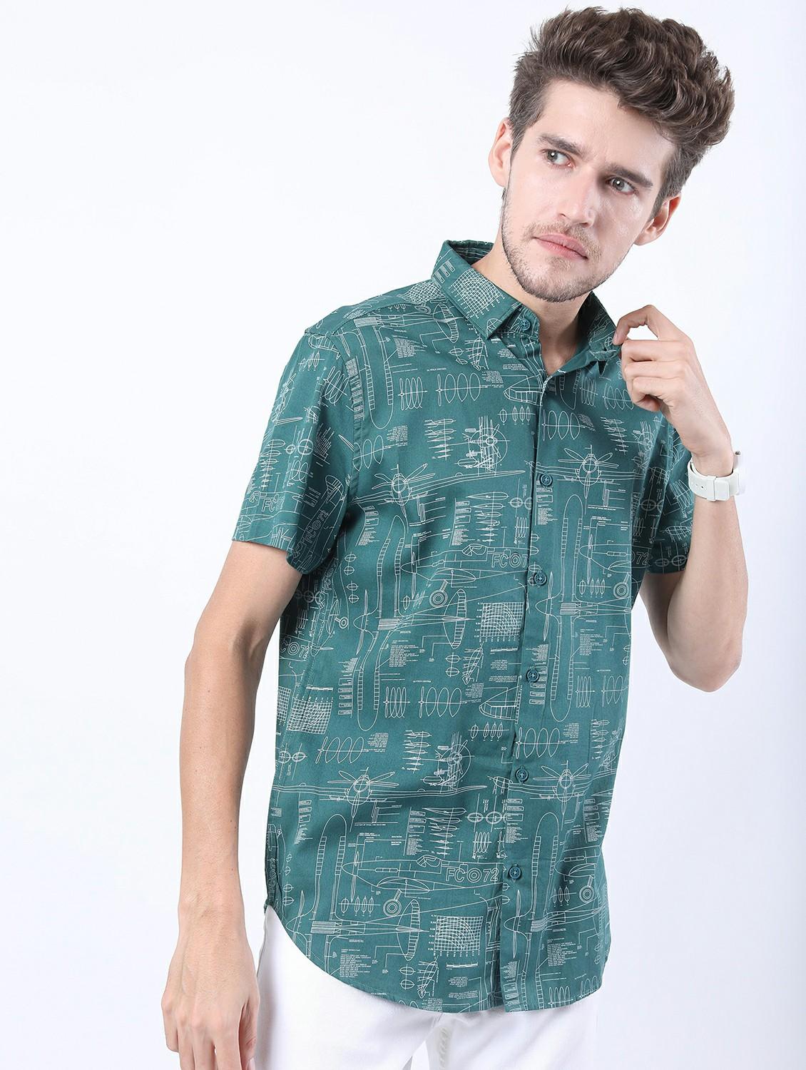 men collared printed casual shirt - 21487141 -  Zoom Image - 0