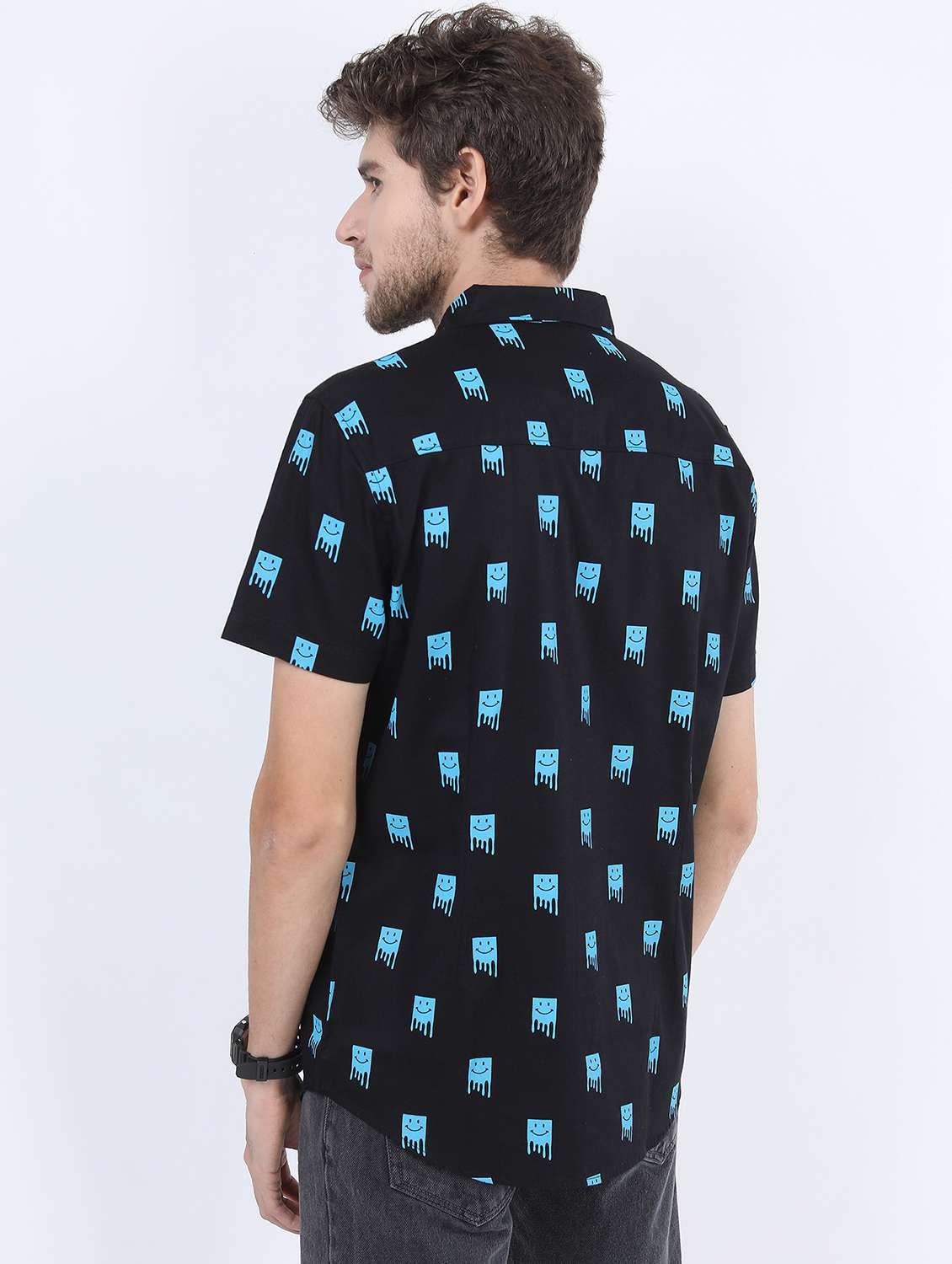men collared printed casual shirt - 21487149 -  Standard Image - 3