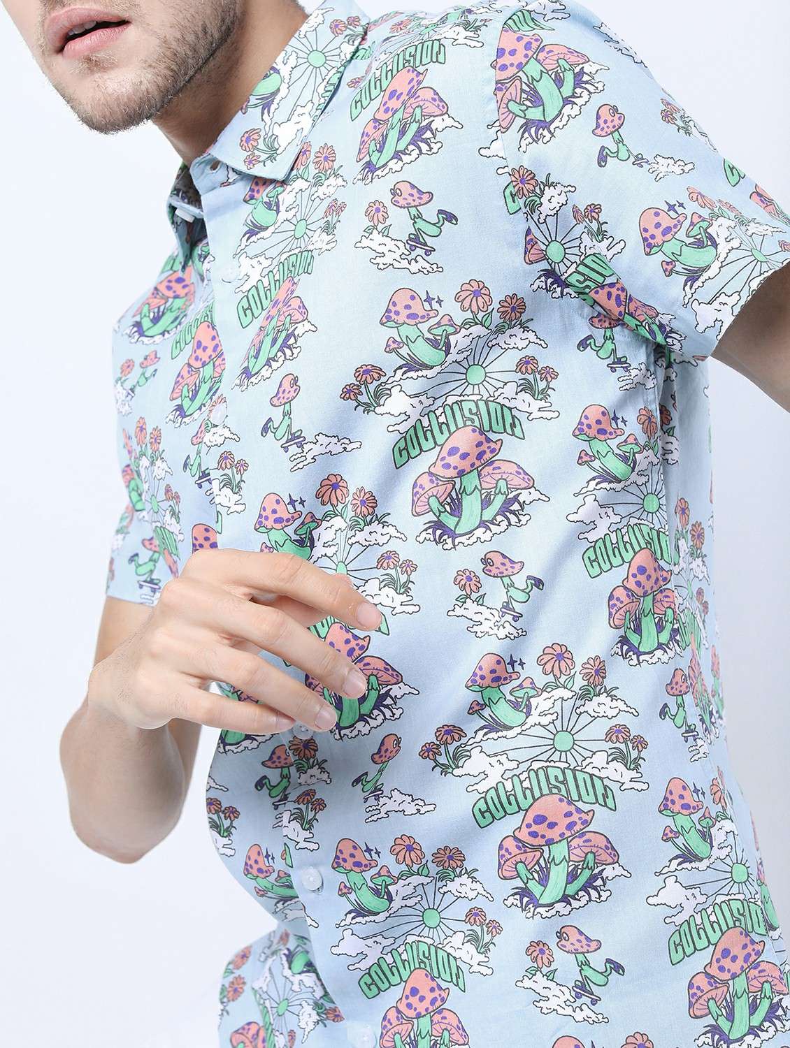 men collared printed casual shirt - 21487151 -  Standard Image - 5