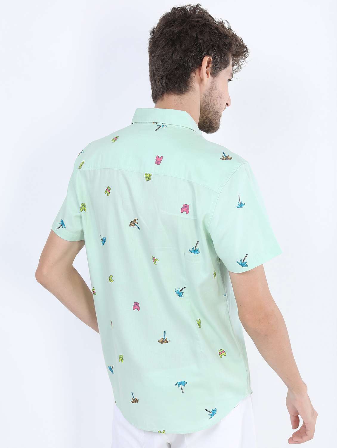 men collared printed casual shirt - 21487155 -  Standard Image - 3