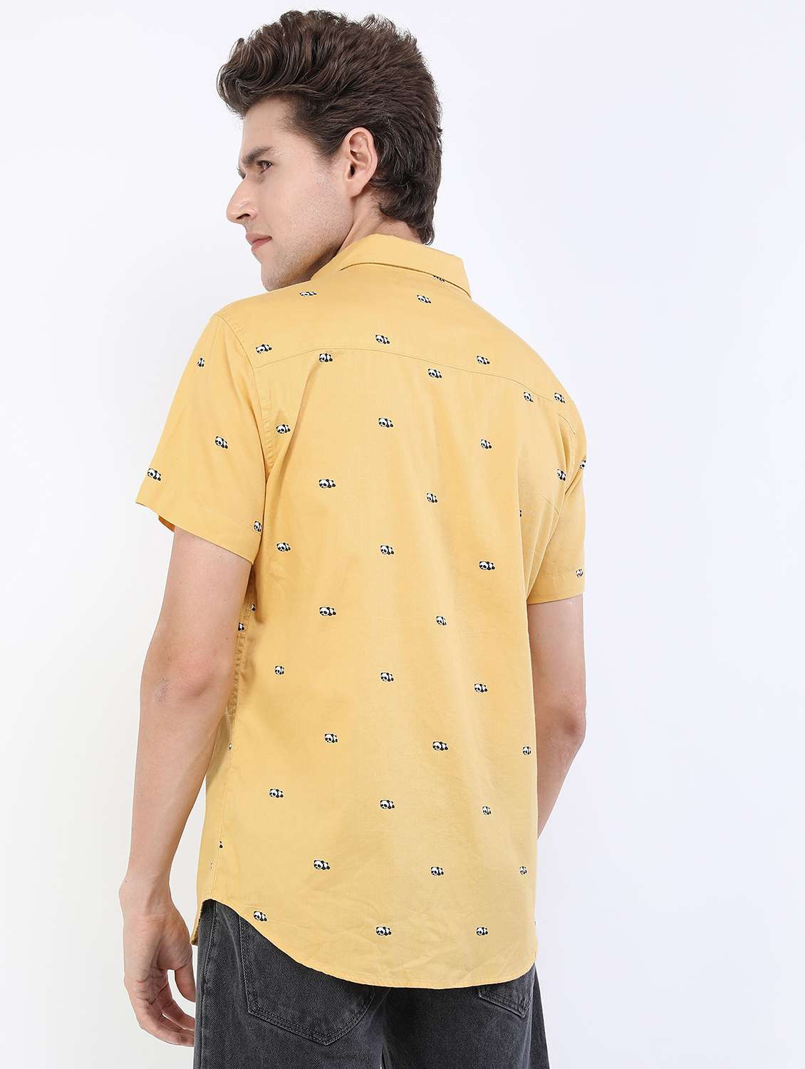 men collared printed casual shirt - 21487162 -  Standard Image - 3