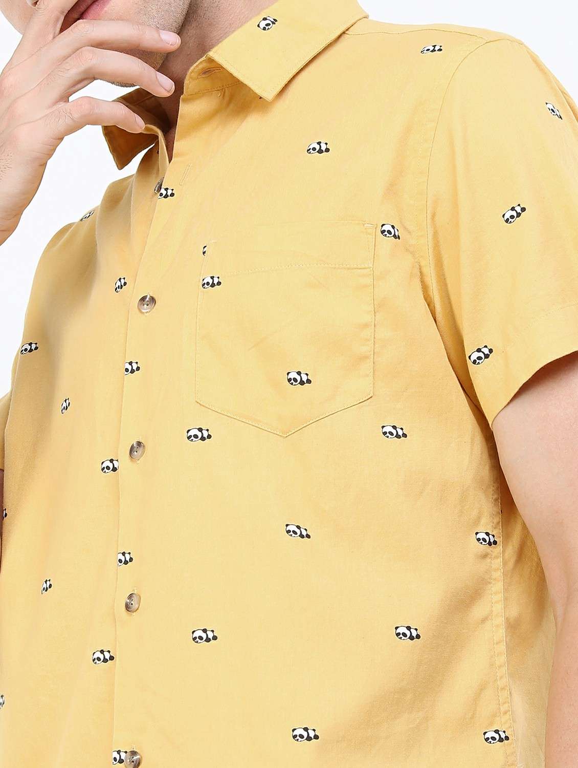 men collared printed casual shirt - 21487162 -  Standard Image - 5