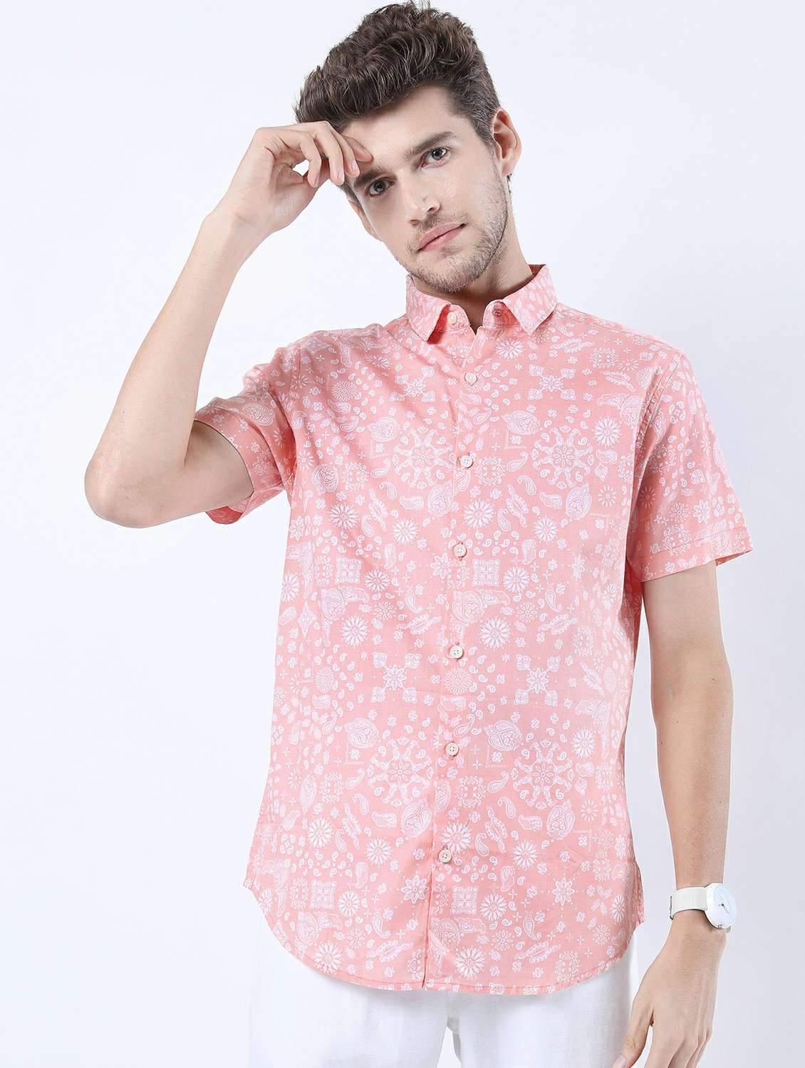 men short sleeved printed casual shirt - 21487168 - Zoom Image - 0