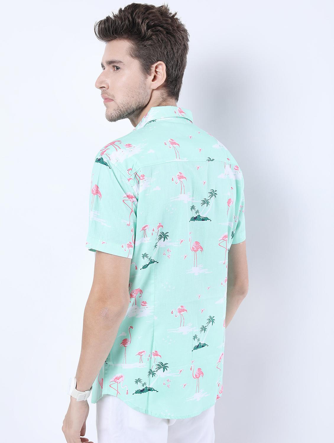 men short sleeved printed casual shirt - 21487170 - Standard Image - 3