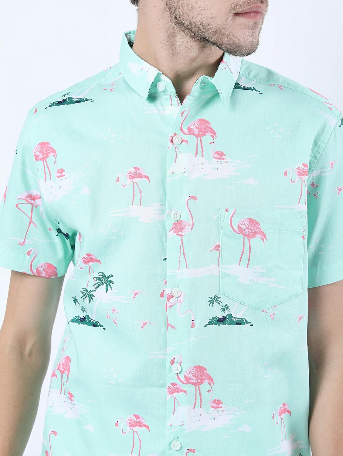men short sleeved printed casual shirt - 21487170 - Standard Image - 5