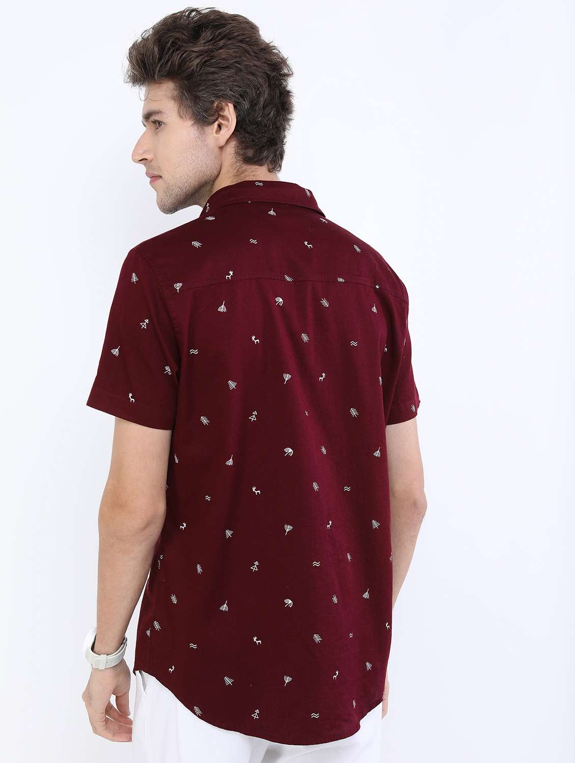 men short sleeved printed casual shirt - 21487175 -  Standard Image - 3