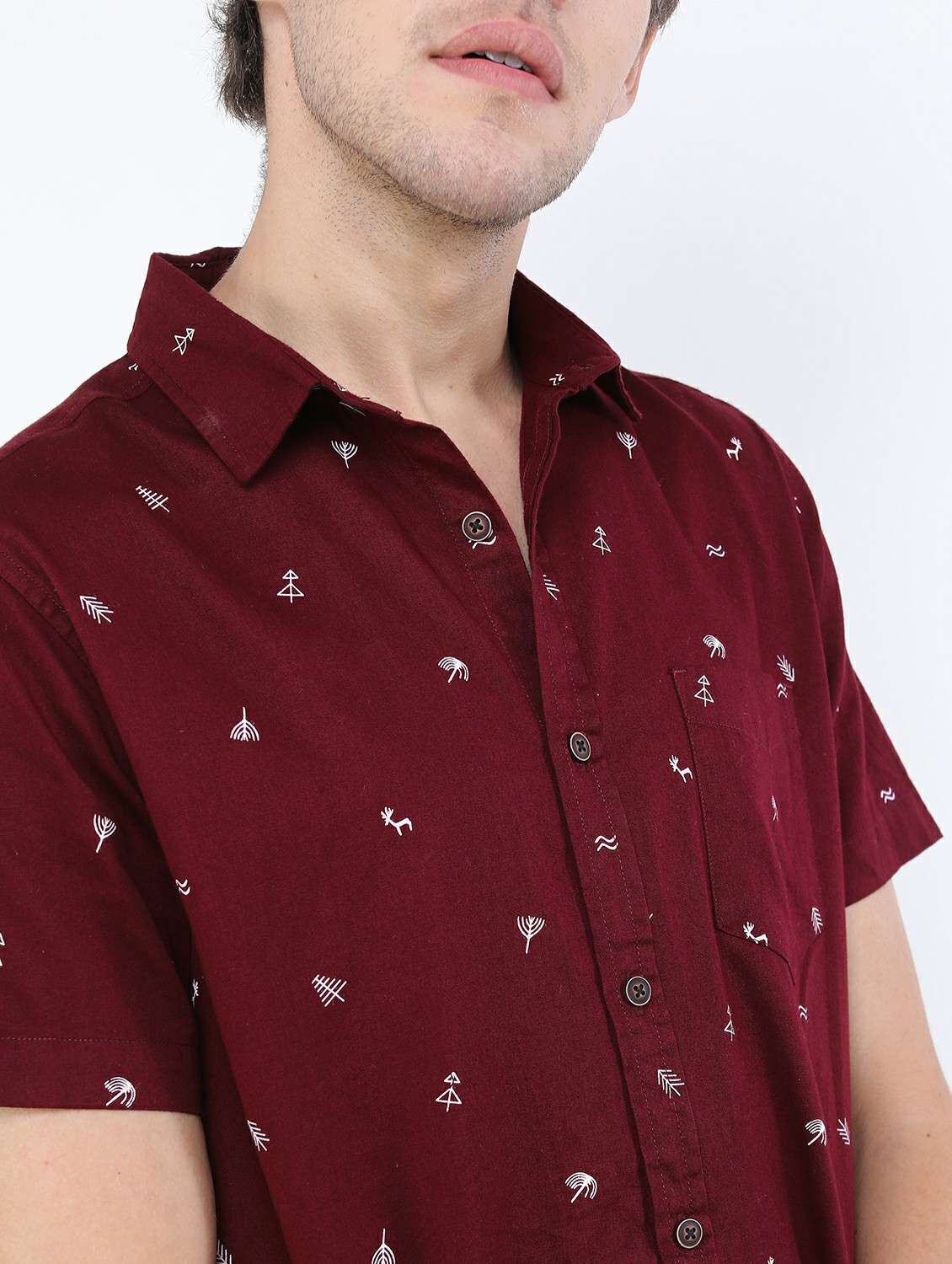 men short sleeved printed casual shirt - 21487175 -  Standard Image - 5