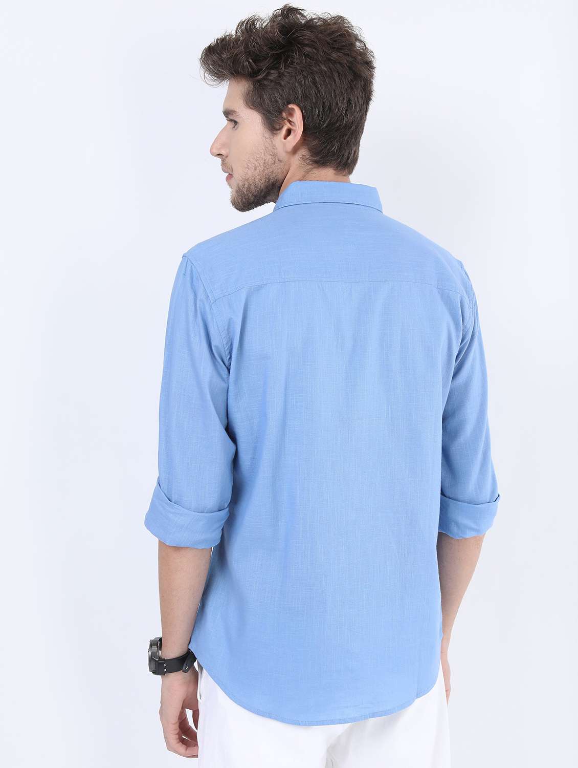 men collared long sleeves casual shirt - 21487192 -  Standard Image - 3