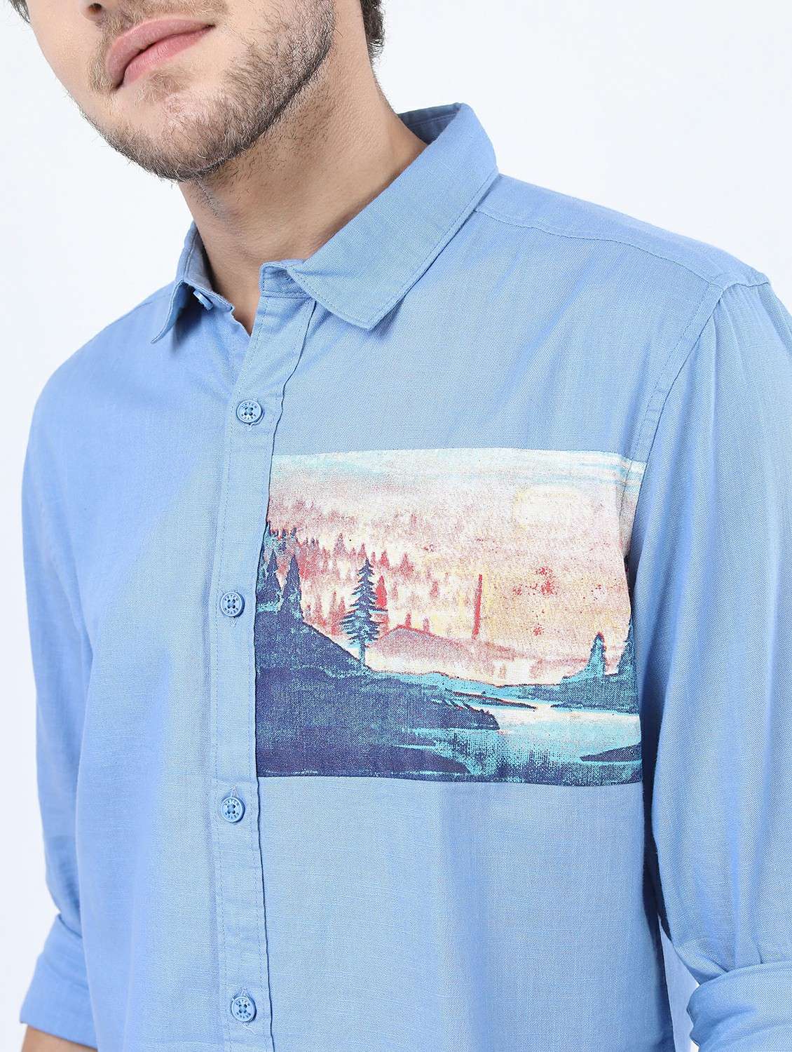 men collared long sleeves casual shirt - 21487192 -  Standard Image - 5